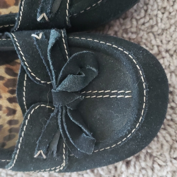 Victoria Spencer Brushed Leather 1.75" Wedge Slip On Loafers - Picture 3 of 8